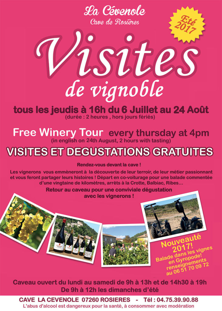 Cet été, visites et dégustations gratuites les jeudi !